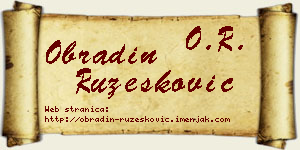 Obradin Ružesković vizit kartica